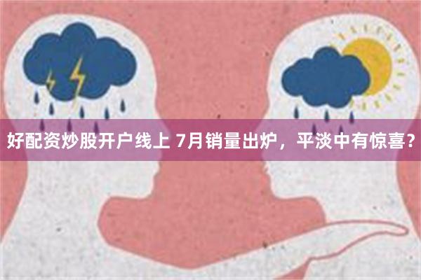 好配资炒股开户线上 7月销量出炉，平淡中有惊喜？