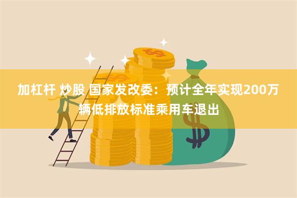 加杠杆 炒股 国家发改委：预计全年实现200万辆低排放标准乘用车退出