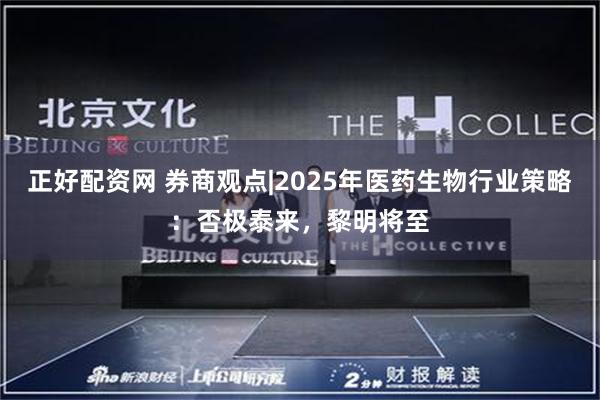 正好配资网 券商观点|2025年医药生物行业策略：否极泰来，黎明将至