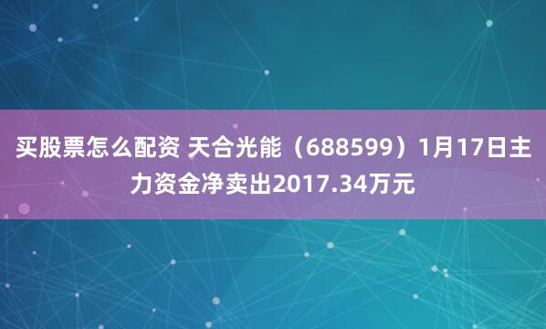 买股票怎么配资 天合光能（688599）1月17日主力资金净卖出2017.34万元